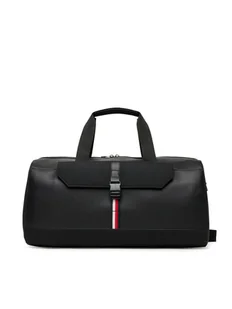 Tommy Hilfiger Torba Th Foundation Duffle AM0AM13481 Czarny - Torby podróżne - miniaturka - grafika 1