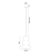 Lampy sufitowe - Lampa wisząca szklana Oman Argon, możliwość ściemniania, biały / opal, salon / jadalnia, szkło - miniaturka - grafika 1