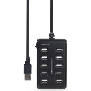 GEMBIRD 10-portowy HUB USB 2.0 czarny - Wtyczki i adaptery - miniaturka - grafika 1