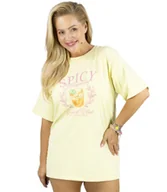 Bluzki damskie - Długi damski T-shirt tunika luźny fason kolorowy nadruk SPICY - miniaturka - grafika 1