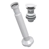 Syfony - Syfon umywalkowy Universal, spust klik-klak z przelewem, czyszczony z góry, duży grzybek ceramiczny biały - miniaturka - grafika 1