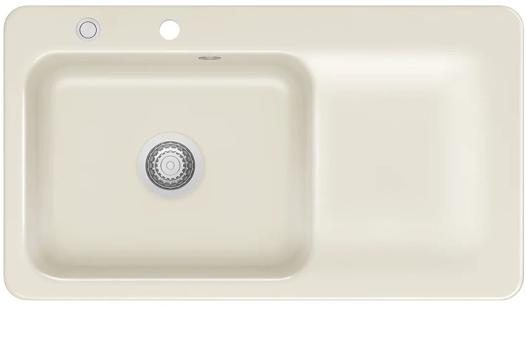 SYSTEMCERAM Zlewozmywak Juna 90 Magnolia, zlewozmywak ceramiczny, korek manualny 5015 01 10