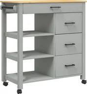 Wózki kuchenne - vidaXL Wózek kuchenny MONZA 84x40x90 cm lite drewno sosnowe - miniaturka - grafika 1