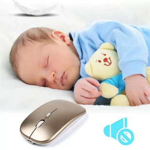 Myszka bezprzewodowa optyczna mysz komputerowa cicha 2.4G 10m 4D slim Złota - Myszki - miniaturka - grafika 4