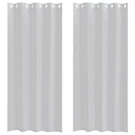 Zasłony - vidaXL Zasłony z zasłonami 2 pcs Jasny szary 140 x 245 cm Poliester - miniaturka - grafika 1