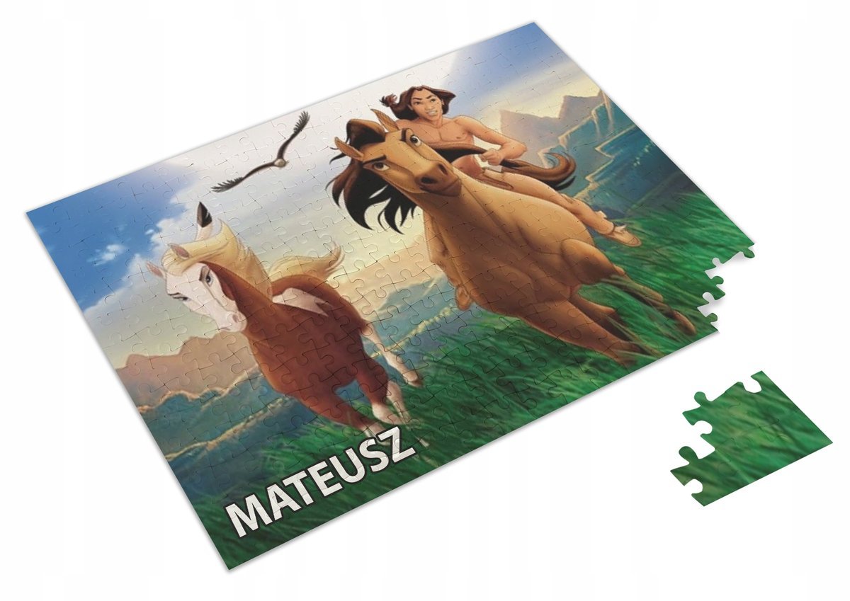 Puzzle Mustang z Dzikiej Doliny A3 252 el z Nadrukiem Twoje IMIĘ Pudełko 2