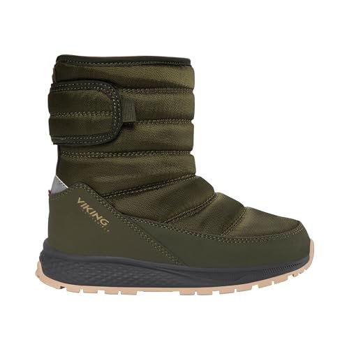 Viking Unisex dziecięce buty do wciągania ciepłe Wp 1V śniegowce, Oliwka, 0.5 UK