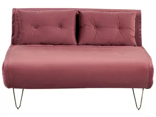 Sofa welurowa rozkładana 2-osobowa różowa VESTFOLD - Sofy i kanapy - miniaturka - grafika 1