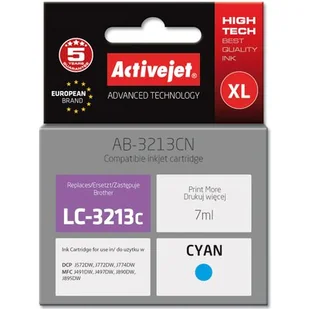 ActiveJet Tusz AB-3213CN do drukarki Brother Zamiennik Brother LC3213C Supreme 7 ml błękitny - Tusze zamienniki - miniaturka - grafika 1