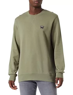 Wrangler Męska bluza Sign Off Crew Sweatshirt, DEEP Lichen Green, XXL - Bluzy męskie - miniaturka - grafika 1