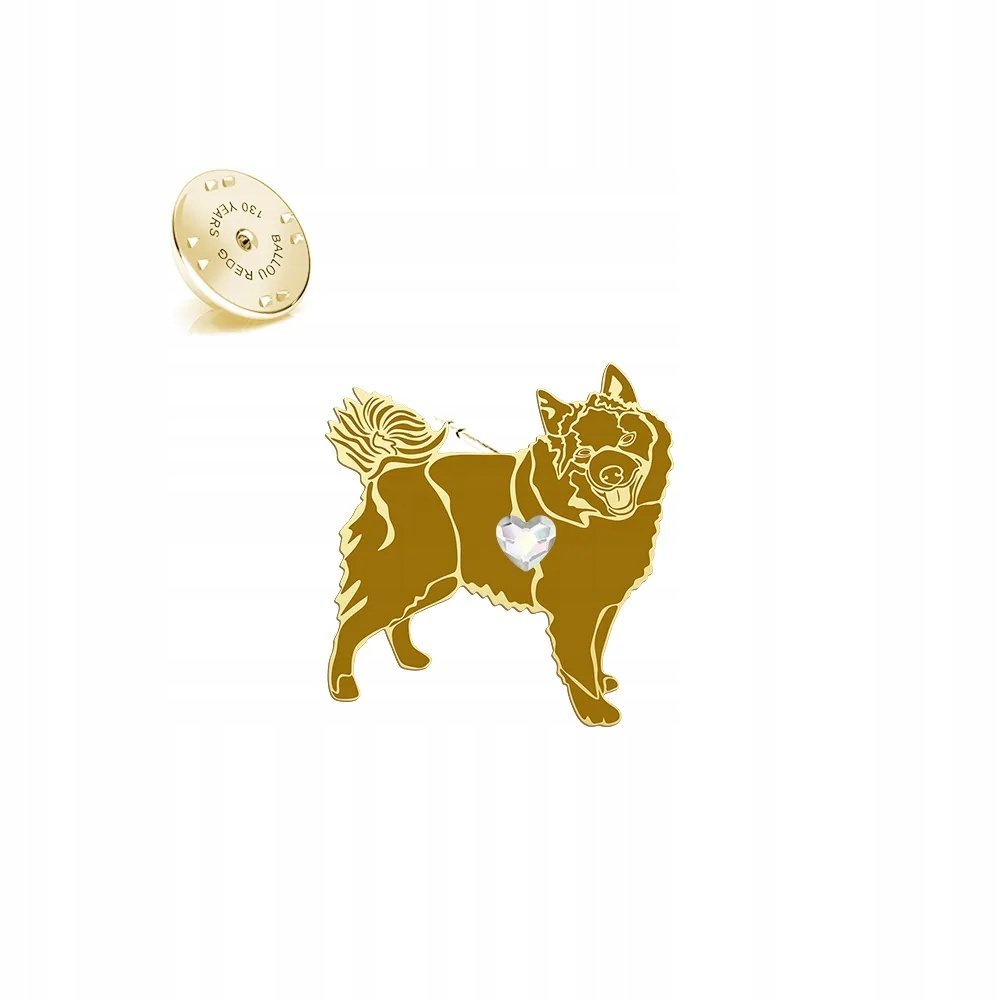 Wpinka Złota z Schipperke 925 Biżuteria Prezent Kobieta DEDYKACJA GRATIS