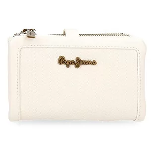 Pepe Jeans Lena Portfel z wizytówką Biały 14,5x9x2 cms Skóra syntetyczna, Biały, Cartera con Tarjetero, Portfel z karty - Portfele - miniaturka - grafika 1