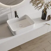 Umywalki - Umywalka nablatowa prostokątna z ceramiki JUNIKO – kolor biały - miniaturka - grafika 1