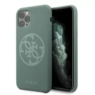 Etui i futerały do telefonów - Guess Etui Silicone 4G do iPhone 11 Pro Max khaki GUHCN65LS4GKA - miniaturka - grafika 1
