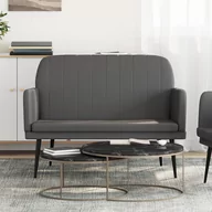 Ławki do przedpokoju - Lumarko Ławka, szara, 107x80x81 cm, obita sztuczną skórą - miniaturka - grafika 1