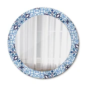 Lustra - Nowoczesne Lustro Niebieski arabski wzór 70cm - miniaturka - grafika 1