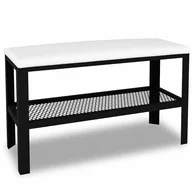Ławki do przedpokoju - Industrialne siedzisko z półką na buty czarny + biały F1-W57 - miniaturka - grafika 1