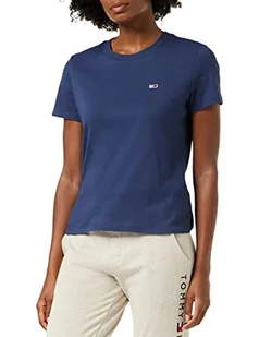 Tommy Jeans Tjw Regular Jersey T-shirt damski z dekoltem w serek, Ciemna granatowa, L - Koszulki i topy damskie - miniaturka - grafika 1