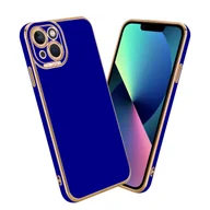 Etui i futerały do telefonów - Etui Do Apple iPhone 13 Porkowiec w Glossy Niebieski - Różowe Złoto Ochrona kamery Obudowa Case Cover TPU Cadorabo - miniaturka - grafika 1