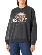 Bluzy damskie - ONLY Damska bluza ONLLUCINDA L/S Eagle FOIL Box SWT, Phantom/Print:Escape, M, Phantom/Print:Escape - miniaturka - grafika 1