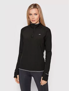 Bluzy sportowe damskie - Tommy Hilfiger Bluza techniczna Brushed Midlayer S10S101128 Czarny Regular Fit - grafika 1