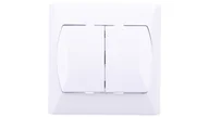 Wyłączniki światła i elektryczne - Ospel Łącznik schodowy + jednobiegunowy Akcent BIAŁY ŁP-9A/00 - miniaturka - grafika 1