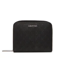 Portfele - Mały Portfel Damski Calvin Klein Ck Must Aop Md Zip Around W Flap LV04F1037G Czarny - miniaturka - grafika 1