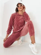 Dresy damskie - Różowy dres welurowy damski Vogue Velour Dstreet AY0877-L/XL - miniaturka - grafika 1