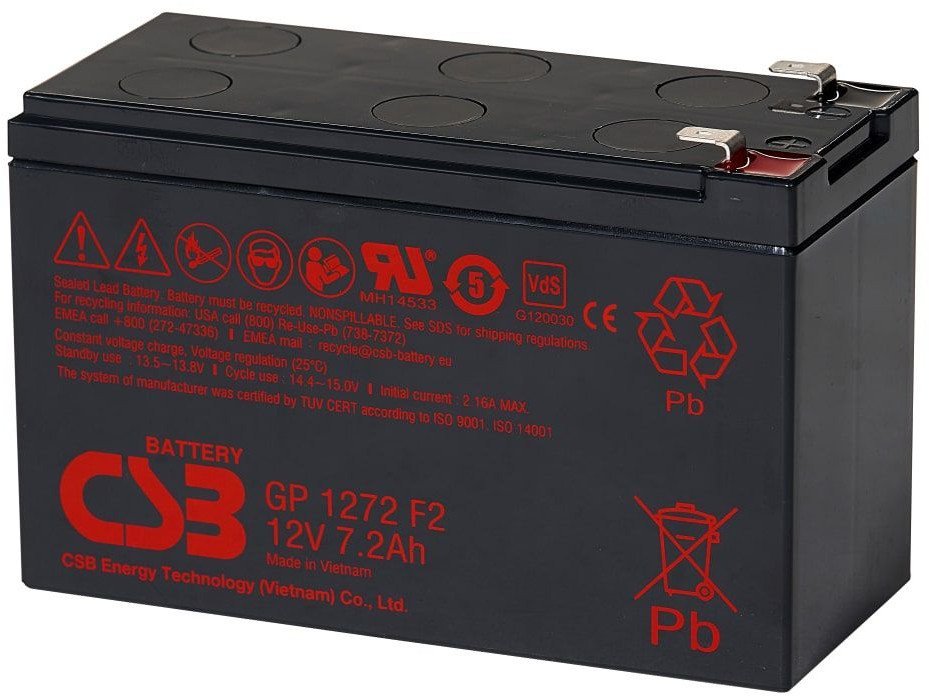 CSB Lead acid battery 12V 7.2Ah Pb AGM VRLA CSB CSB-GP1272