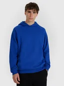Bluzy męskie - 4F Bluza dresowa nierozpinana z kapturem męska - niebieska L - miniaturka - grafika 1