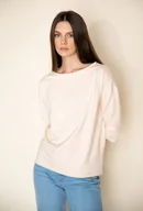 Bluzy damskie - Zielona bluza z cekinową aplikacją - Femestage - miniaturka - grafika 1