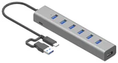Adaptery i przejściówki - i-tec USB-C/USB-A Charging Metal HUB 7 Port C31HUBMETAL703 - miniaturka - grafika 1