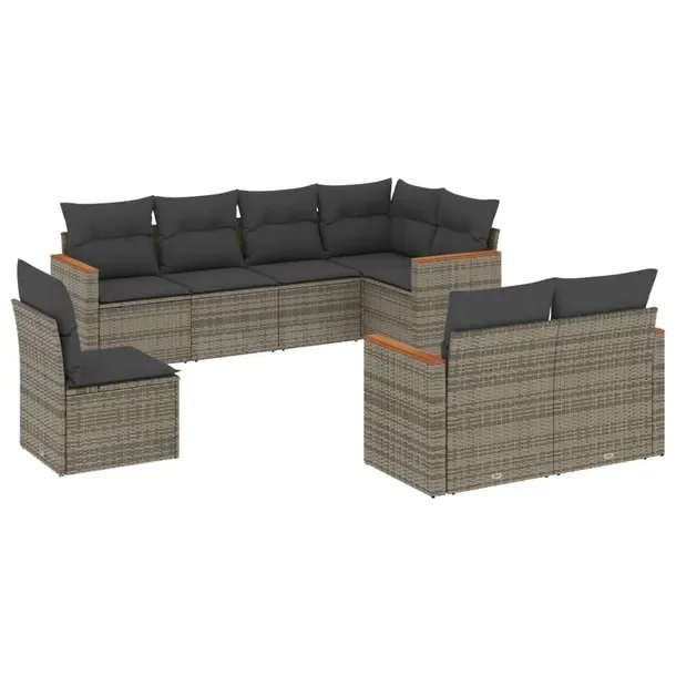 Zestaw mebli ogrodowych z rattanu PE szary, 62 x 62 x 69 cm, 55 x 62 x 69 c