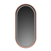 Lustra - Lustro owalne LED z piaskowaniem i włącznikiem - miedziane - 45/80 cm - miniaturka - grafika 1