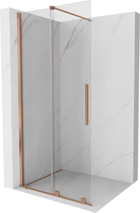 Mexen Velar drzwi prysznicowe rozsuwane Walk-in 120 cm, transparent, miedź szczotkowana - 871-120-000-03-65 - Ścianki i drzwi prysznicowe - miniaturka - grafika 1