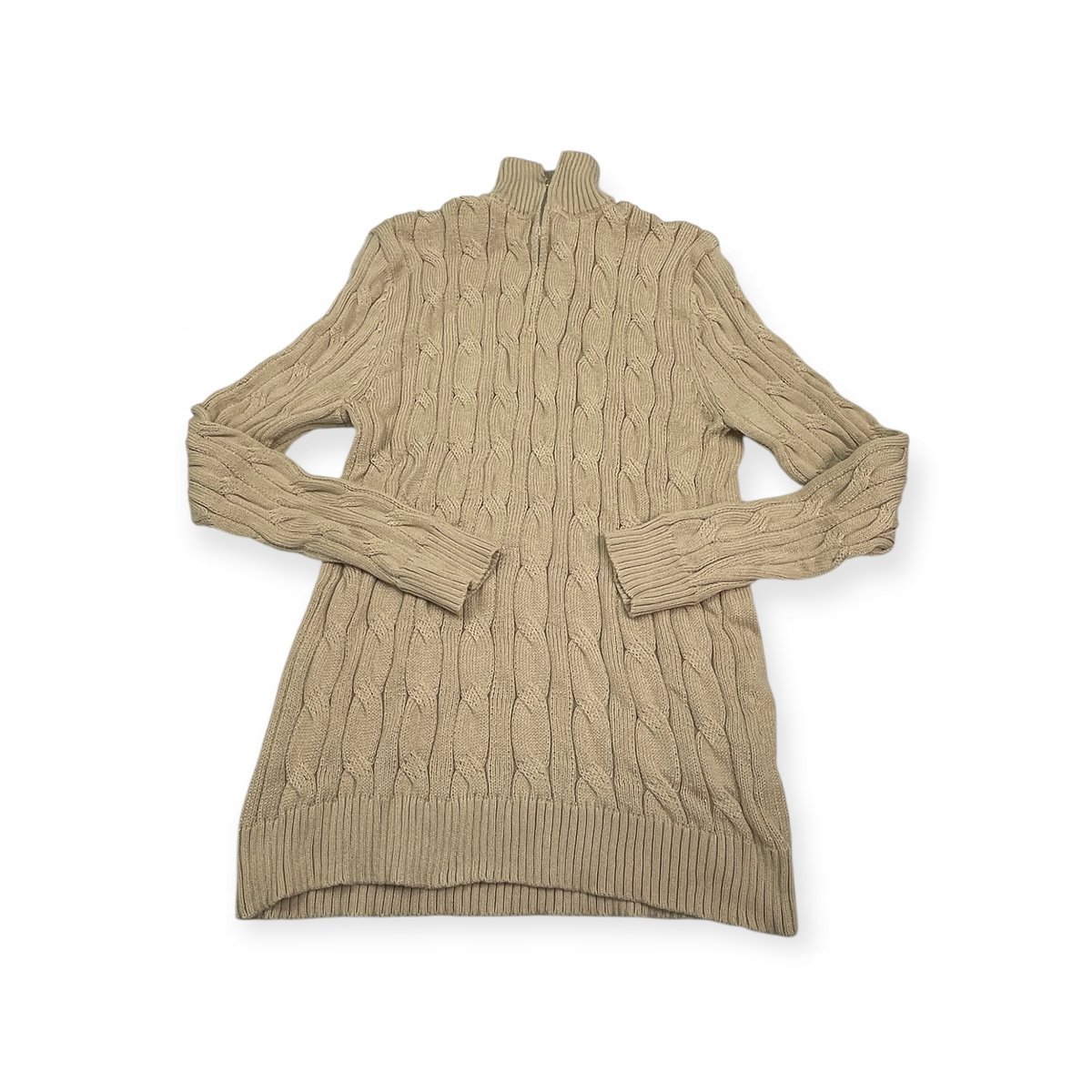 Sweter męski OLD MONEY z półgolfem Rozmiar M splot warkoczowy