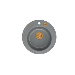 Quadron HB8301U5-C1_P2O Morgan 210 Silver stone (szary/miedziany) - Zlewozmywaki - miniaturka - grafika 1