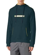 Bluzy męskie - Emporio Armani Męska bluza z kapturem szczotkowana Terry, morski, S - miniaturka - grafika 1