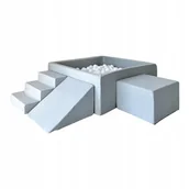 Suche baseny - Piankowy zestaw do zabawy KWADRAT/400szt. piłek- jasnoszary - DOWOLNY MIX - miniaturka - grafika 1