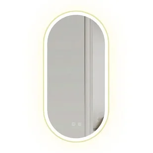 Tutumi LUSTRO ŚCIENNE LED OVL 50x100cm Złote - Lustra - miniaturka - grafika 1