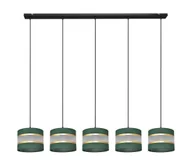 Lampy sufitowe - Żyrandol na lince HELEN 5xE27/60W/230V zielony/złoty - miniaturka - grafika 1