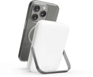 Powerbanki - PURO Stand Power Mag, 5000 mAh, Lithium Polymer LiPo, Wireless charging, 5 V, Silver, White - miniaturka - grafika 1