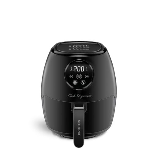 PRIXTON Cook Organics Frytkownica bezolejowa na gorące powietrze/frytkownica powietrzna pojemność 3,5 litra wyświetlacz LED moc 1300 W 10 domyślnych programów regulowany czas i temperatura