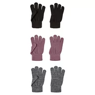 Rękawiczki - Bestseller A/S NKNMAGIC Gloves 3P Noos Rękawiczki, Wistful Mauve/Pack:3 Pack with Grey Mel./Black, 8 Unisex-Adult, Wistful Mauve/Pack:3 Pack With Grey Mel./Black, 8 - miniaturka - grafika 1