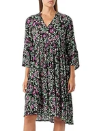 Sukienki - KAFFE Kaisolde Amber Sukienka damska, Czarny/Zielony/Fioletowy Kwiat, 36 - miniaturka - grafika 1