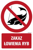 Tablice BHP - OD023 ZAKAZ ŁOWIENIA RYB, PN - PŁYTA PCV 1MM; (100X150MM) - miniaturka - grafika 1
