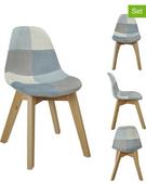 Krzesła - The Home Deco Kids Krzesła dziecięce (2 szt.) w kolorze błękitno-szarym - 35 x 58 cm - miniaturka - grafika 1
