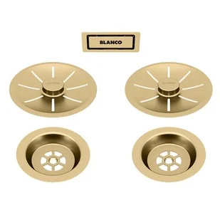 Zestaw BLANCO Zestaw elementów stalowych w kolorze satin gold, do armatury przelewowo-odpływowej InFino, do dwóch komór 203477 - Pozostałe akcesoria kuchenne - miniaturka - grafika 1