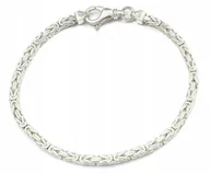 Bransolety męskie - Bransoletka Srebrna Męska Splot Królewski 3,20 mm pr 925 Grawer Gratis - miniaturka - grafika 1