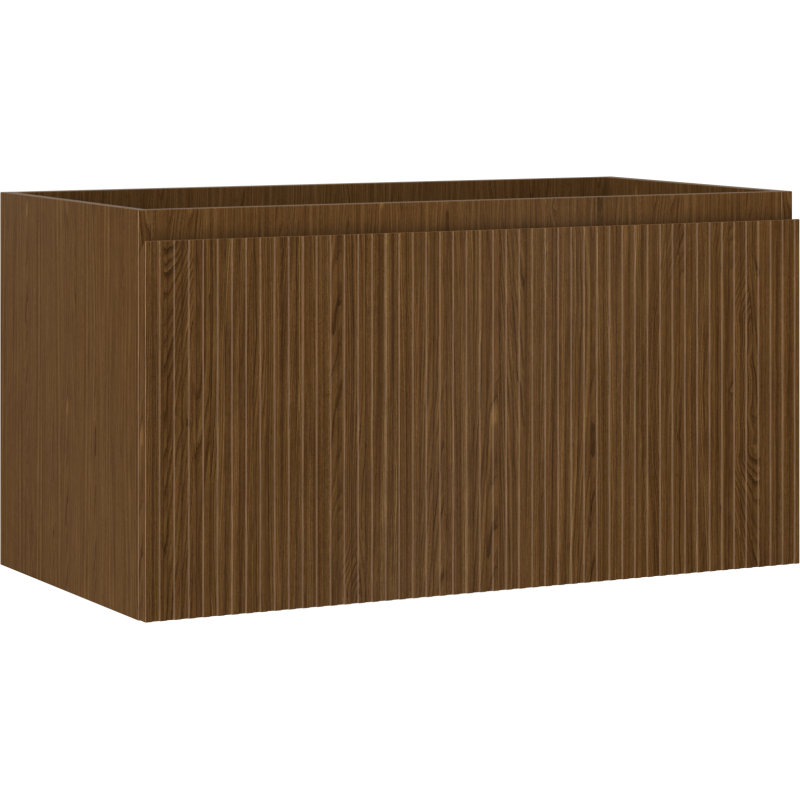 Mexen Rivel szafka łazienkowa podumywalkowa 90 cm, 1 szuflada, ryflowana , orzech - 91A20-09047-1-BF86